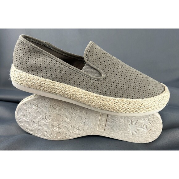 Esprit Nadine Espadrille Slip On Taupe Shoes Jute Wrapped Platform Sole 9.5 NEW - Picture 5 of 16